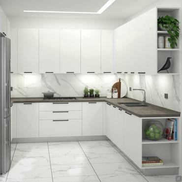 Progettazione 3D Open Space - render cucina