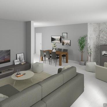 3D Design Wohnzimmer/Wohnzimmer - Render ansicht