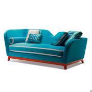 Schlafsofa Jeremie Evo mit orange lackiertem Lattenrost