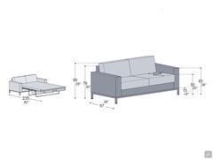 Gelsomino Schlafsofa - Diagramm und Abmessungen