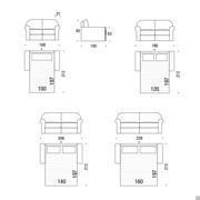 Schemen von Curly Sofa mit Schlaffunktion