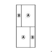 Cubik Schwebetürenschrank - Schema der Ausführungen der Türen