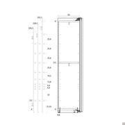 Case Glass Schwebetürenschrank - Schema der Bohrung der Seitenwände und der Trennelemente