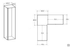 Schema des Lounge Universal-Eckmoduls und Anwendungsbeispiel mit zwei Faltmodulen