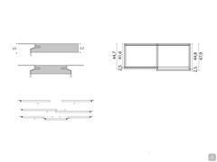 Midley deckenhoher Griff Mulde Schiebeschrank - Spezifische Abmessungen und Detail des deckenhohen Profils