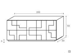 Schema und Maße des Sideboards Lima