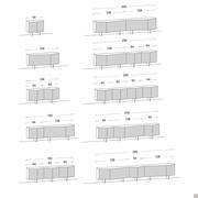 Design-Sideboard mit 3D-Pyramiden-Türen - Modelle und Maße (Bodenstehend Version)