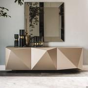 Designer Sideboard mit diamantförmigen Türen Kayak von Cattelan in Ausführung titanio