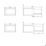 Sideboard bodenstehend Plan - Teilauszug (A) / Totalauszug (B) der Schienen