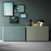 Zwei Start Sideboards mit Türen in Mattlack