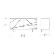 Kompaktes zweitüriges Sideboard Maya - Maße des 2-türigen Modells