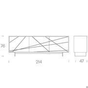 Kompaktes zweitüriges Sideboard Maya - Maße des 3-türigen Modells