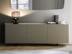 Modernes Sideboard Maia in 3-türiger Ausführung, alle matt lackiert Titanium