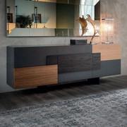  Torino Sideboard mit Holzeinsätzen, Modell mit drei Flügeltüren