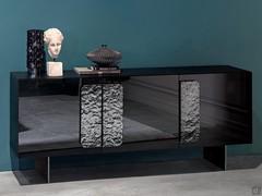 Schwarzes Spiegel-Design-Sideboard Debussy