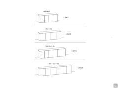 Abmessungen des Lounge-Sideboards und Modularität der Meistverkaufte Modelle