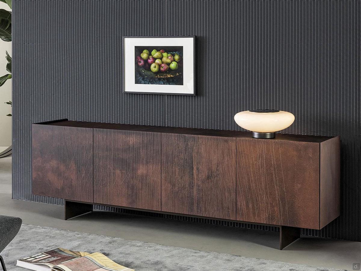 Modernes und elegantes Sideboard aus Holz in Corten-Optik von Bonaldo