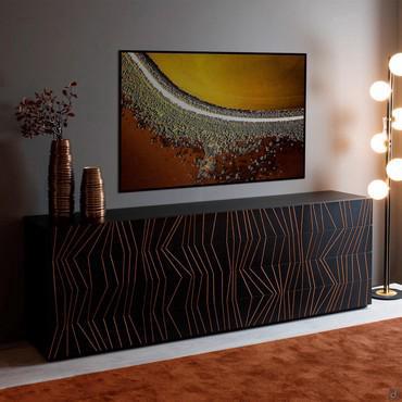 Designersideboard mit Massivholzeinlagen Ramses