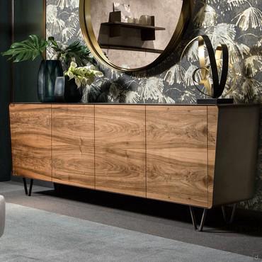 Sideboard Icaro aus Holz mit verzierten Türen von Cantori 