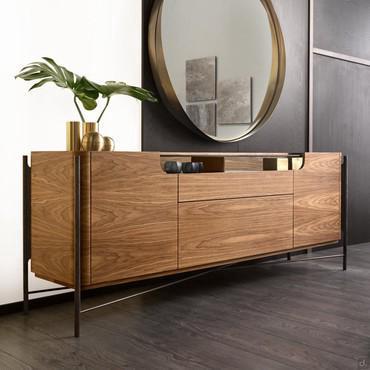 Sideboard aus Holz mit hohen Eisenfüßen Shanghai von Cantori