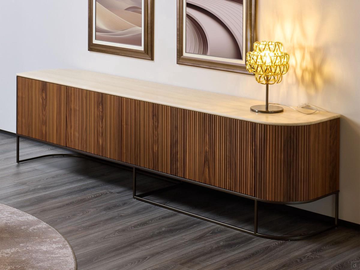 Design-Sideboard mit geriffelten Holztüren Dune