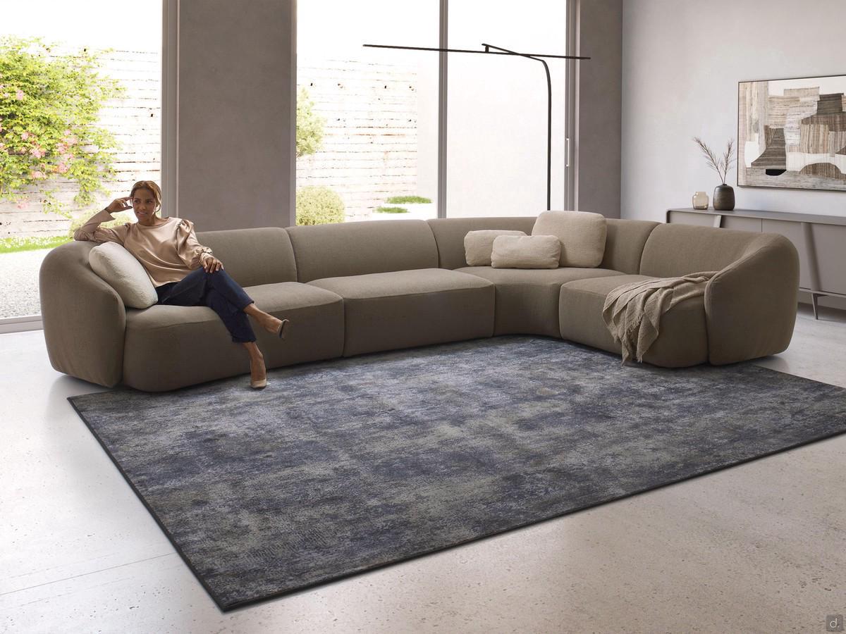 Laurent Sofa in 401 x 255 cm Eckkomposition mit gebogener Ecke und gebogenem Endstück