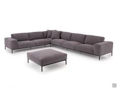 Federgepolstertes Ecksofa Richmond cm 320 x 415 mit Bezug in Stoff Mystic