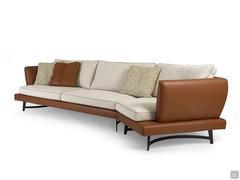 Roger Designersofa linear mit schrägem Endstück