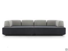 Modulares Sofa von Prisma, bestehend aus zwei linearen und zwei winkligen Rückenlehnen.