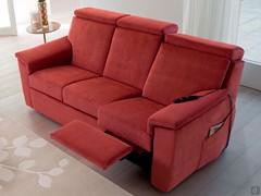 Vulcano rotes Relaxsofa mit ferngesteuertem Mechanismus