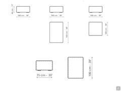 Peanut BX Sektionssofa mit Halbinsel von Bonaldo - Diagramme und Maße der Halbinseln/Hocker