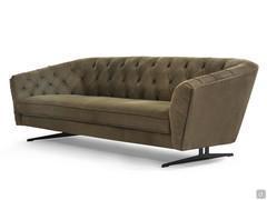 Lineares Sofa in Leder Yale