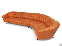 Modernes Chesterfield Sofa Yale mit Bezug in echtem Leder 