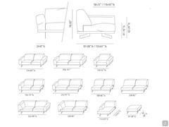 Modularität für das Raymond-Sofa: Linear-, End-, Mittel-, Eck-, Sessel und Hocker