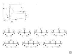 Modularität von geradlinigen Sofas