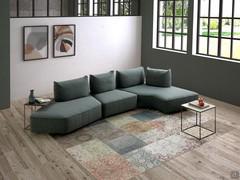 Modulares Sofa Prisma Rock bestehend aus einem 1-Sitzer-Element, einem Halbinsel-Element und einer Chaiselongue + 4 verstellbare Kissen