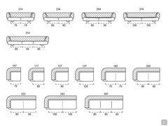 Modularität von geradlinigen Sofas und Endelementen