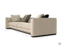 modulares Sofa mit Stoffbezug und kontrastierendem Holzgestell