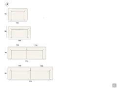 Maßschema: A) Geradlinige Sofas