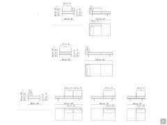 Phil-Sofa mit integriertem Bücherregal von Bonaldo - Chaiselongue (mit und ohne Armlehnen) und Panorama-Endstücke in der Version Linear Kissen