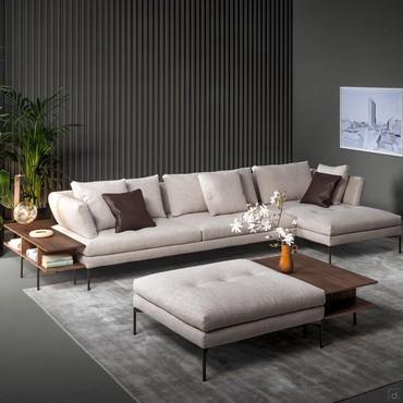 Aliante sektions Sofa mit Couchtischen Bezug Baia Farbe SP47 von Bonaldo