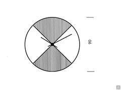 Wanduhr mit rundem Spiegel Era Ora - Maßdiagramm