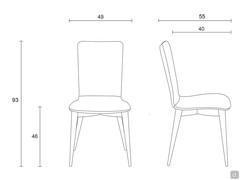 Schema dimensioni sedia Caroline