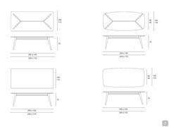 Benjamin Table - Maßdiagramme für rechteckige und tonnenförmige Ausführungen