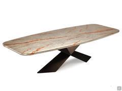 Tyron Tisch von Cattelan mit rechteckiger MDF Signature Platte mit Thunder Dekor