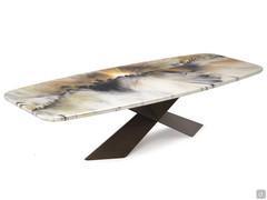 Tyron Tisch von Cattelan mit rechteckiger MDF Signature Platte mit Goldeneye Dekoration