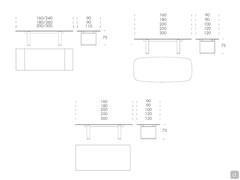 Cubetisch - Diagramme und Maße der Modelle mit Keramikplatte