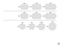 Masami-Tisch mit gehämmerter Glasplatte - Sitzplatzschema tisch