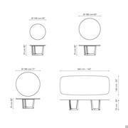 Art Tisch von Bonaldo - Runde und geformte Modelle mit Glasplatte cm 360