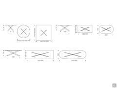 Spyder Tisch mit Kristallglasplatte - Diagramme und Maße